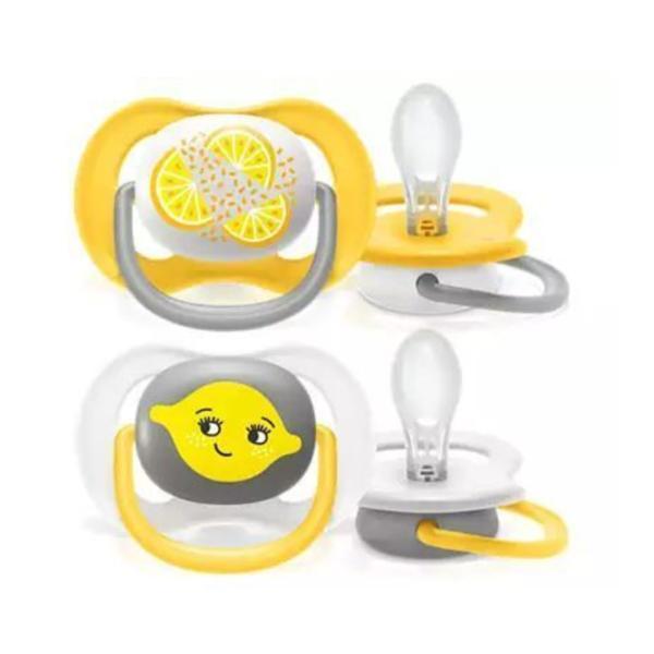 Set de 2 suzete Soother Ultra Air Lemon 6-18 luni, Philips Avent