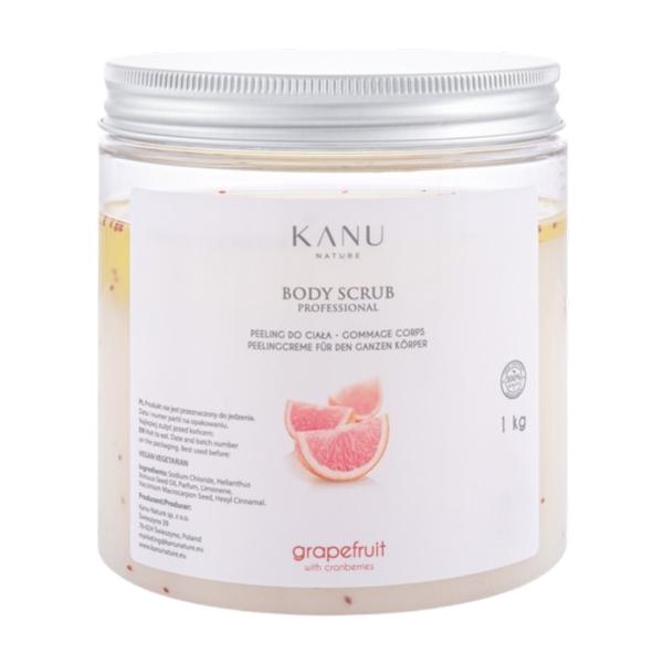 Scrub Exfoliant pentru Corp cu Grapefruit si Merisoare - KANU Nature Body Scrub Professional Grapefruit with Cranberries, 1000 g