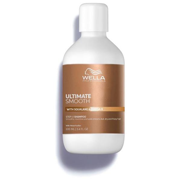 Sampon Hidratant pentru Par Uscat si Lipsit de Stralucire cu Squalan &amp; Omega 9 - Wella Professionals Ultimate Smooth cu Efect Anti-electrizare, 100 ml