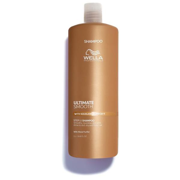 Sampon Hidratant pentru Par Uscat si Lipsit de Stralucire cu Squalan &amp; Omega 9 - Wella Professionals Ultimate Smooth cu Efect Anti-electrizare, 1000 ml