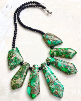 Colier Regalite verzi & onix brazilian