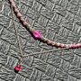 Colier argint rubin natural turmal;ina roz lant argint minimalist boho chic trendy cadou - Transport gratuit