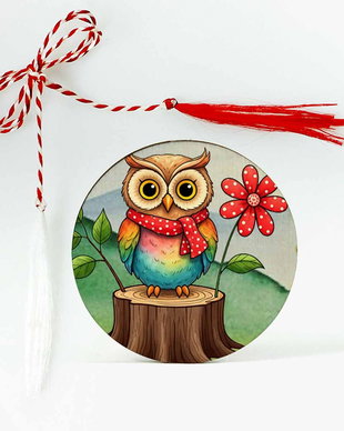 Martisor personalizat copii, bufnita