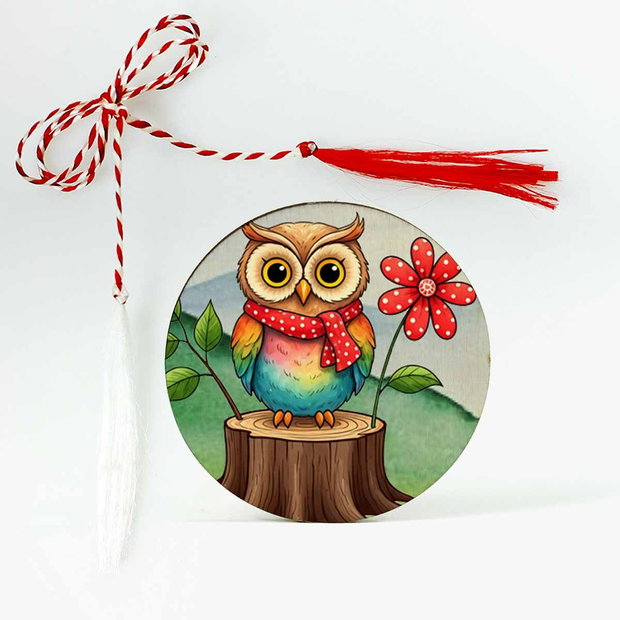 Martisor personalizat copii, bufnita