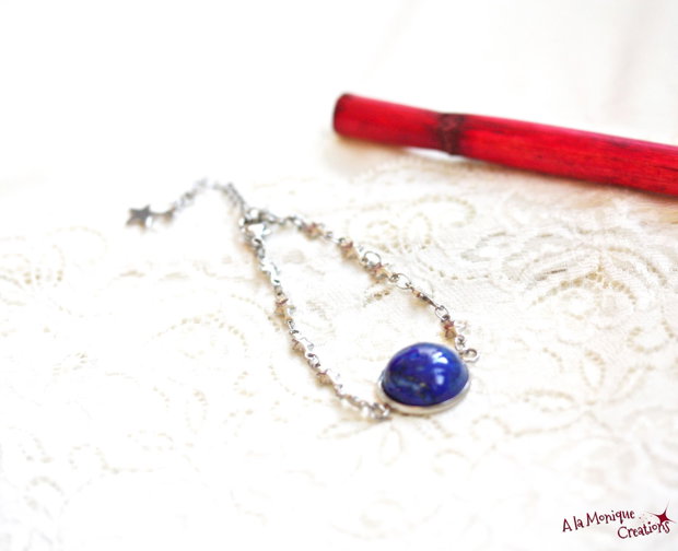 Bratara cu stelute si lapis lazuli