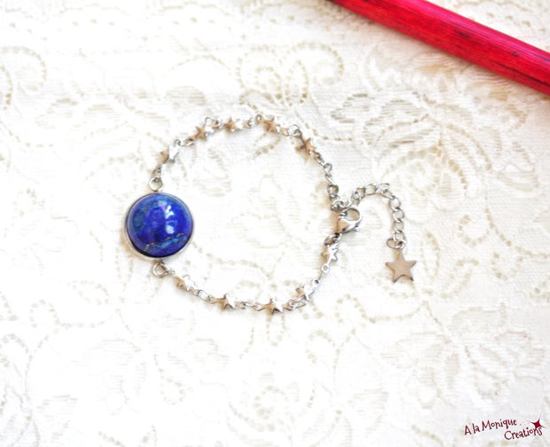 Bratara cu stelute si lapis lazuli