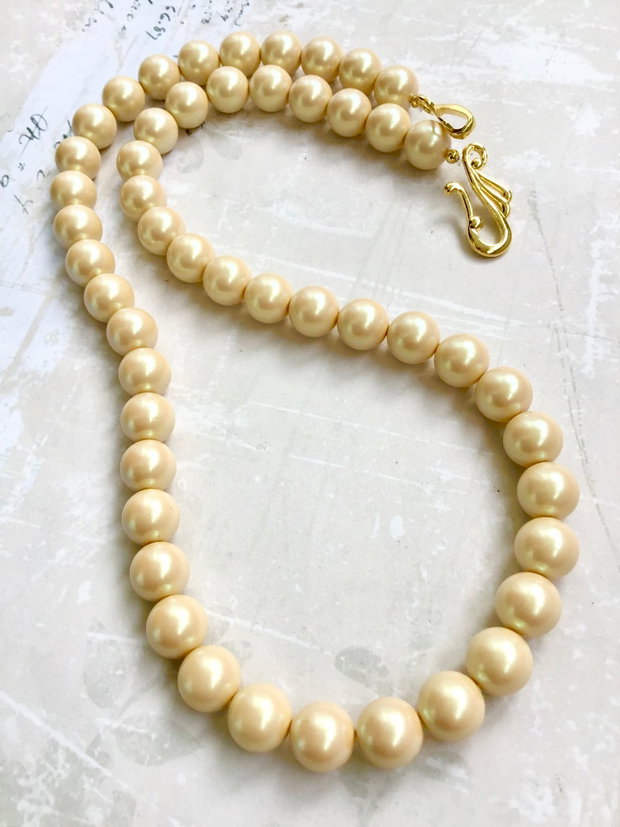 Colier perle de Swarowski aurii