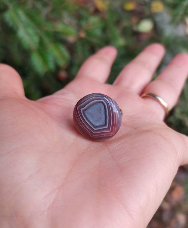 Inel Agata Botswana si Argint 925 - IN1291 - Inel pietre semipretioase, inel rotund reglabil, cadou sotie, inel cadou, bijuterii cadou, bijuterii agate, cristale vindecatoare, cristaloterapie