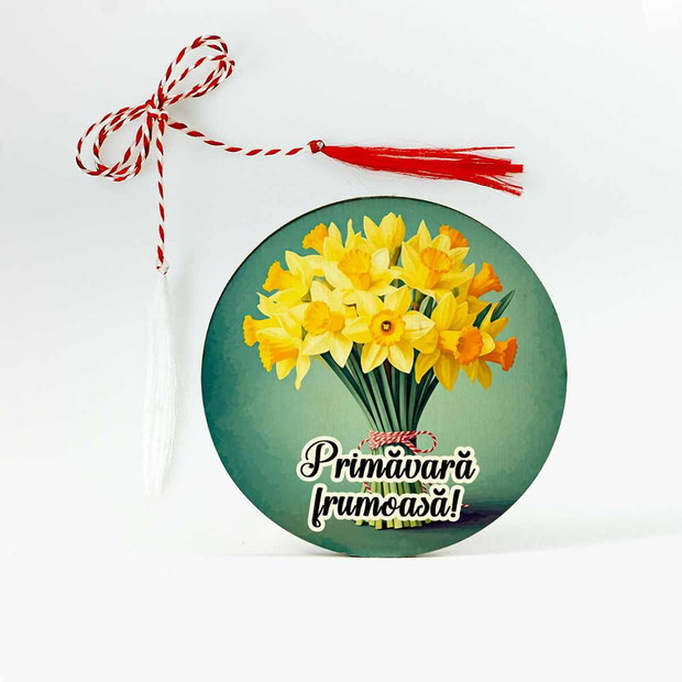 Martisor cu narcise galbene