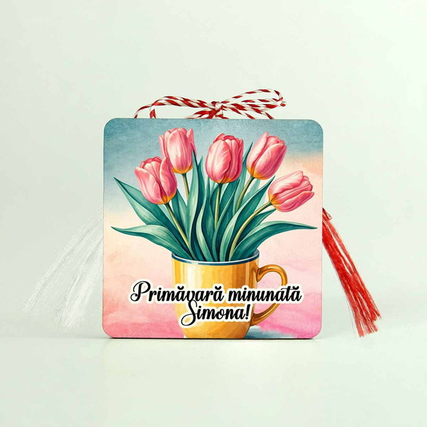 Martisor cu lalele personalizat cu nume