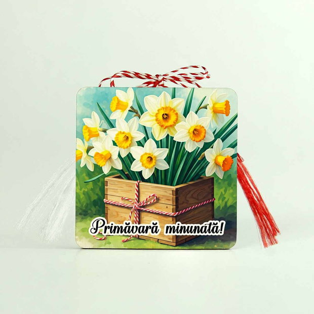 Martisor cu flori - Narcise albe