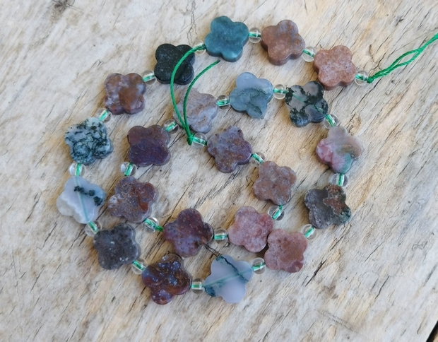 Margele agate indiene, 13x13x4 mm