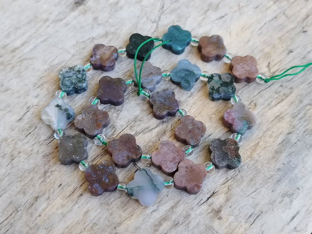 Margele agate indiene, 13x13x4 mm