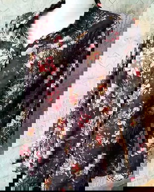 camasa bumbac maro inflorat , Cecil - New Vintage , XL