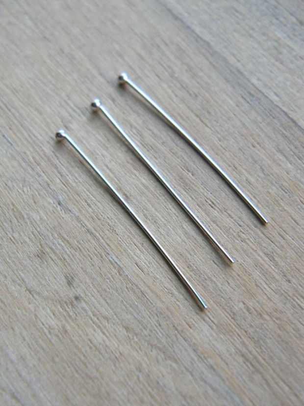 Pin cu cap, argint, 30 mm (MN2)