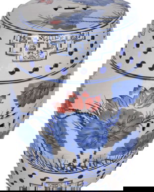 Scaun ceramica asiatica cu lotusi