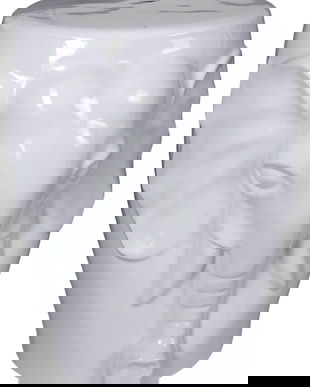 Scaun ceramica asiatica alba cu elefant