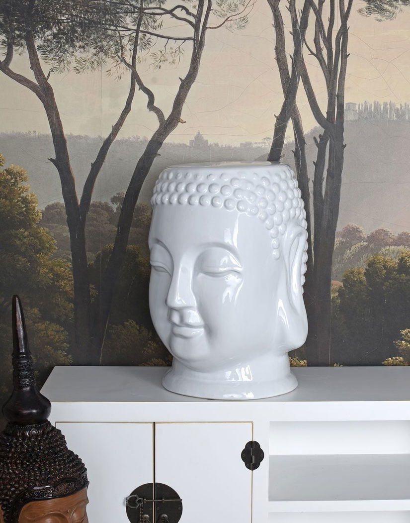 Scaun ceramica asiatica cap de Buddha