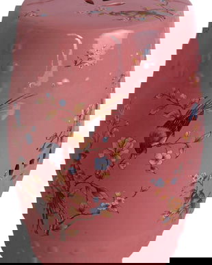 Scaun ceramica asiatica roz cu flori de cires