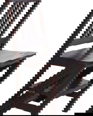 Scaun scara din lemn mahon