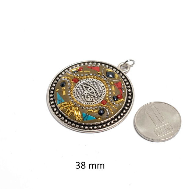 Pandantiv aliaj, decor etnic, 38 mm DS-553
