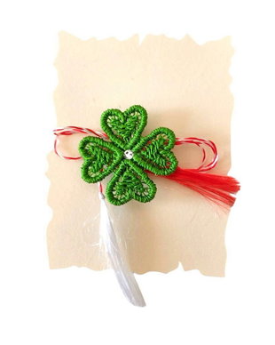 Martisor Trifoi 4 Foi cu Cristal