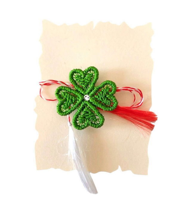 Martisor Trifoi 4 Foi cu Cristal