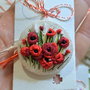 Brosa martisor -brderie camp cu maci