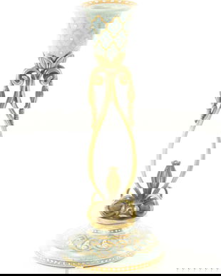 Sfesnic din portelan azuriu cu bronz