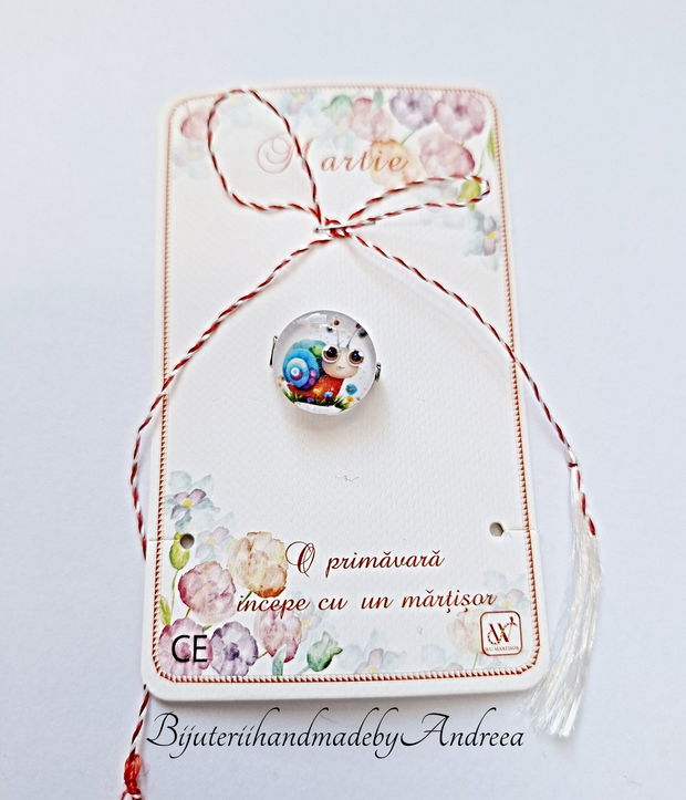 Brosa martisor melcul colorat