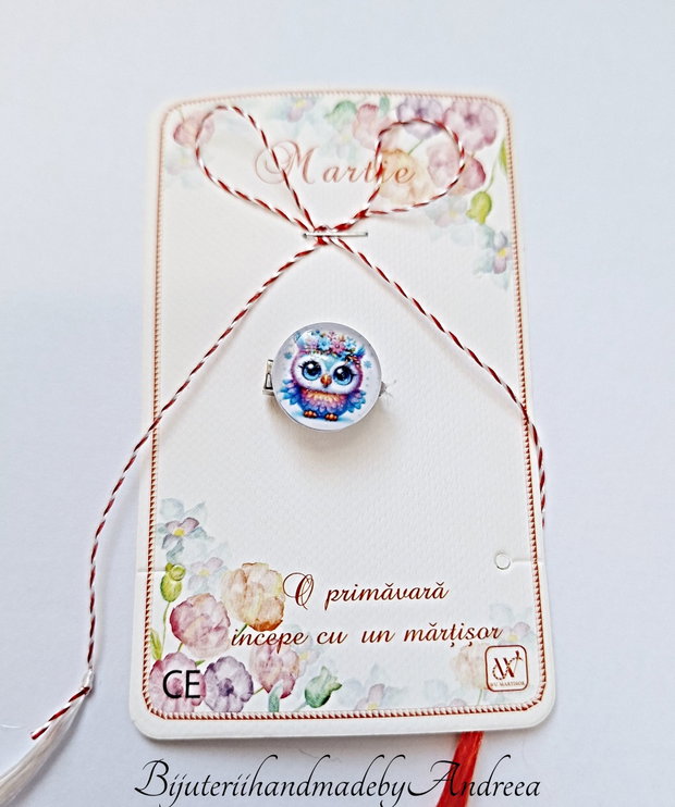Brosa martisor bufnita vesela
