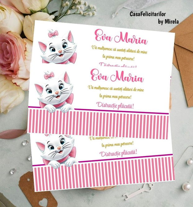 Toppere baby Pisicuta Marie personalizate