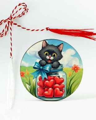 Martisor cu pisicuță neagră