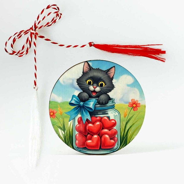Martisor cu pisicuță neagră