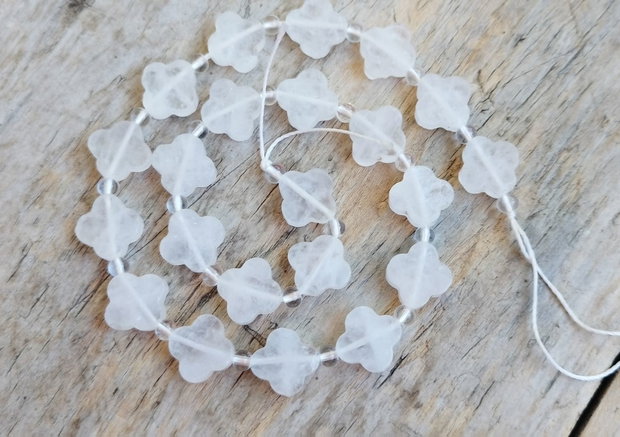 Margele cuart de stanca, 13x13 mm