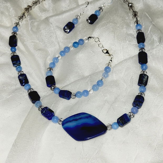 Set lapis, agat și angelit