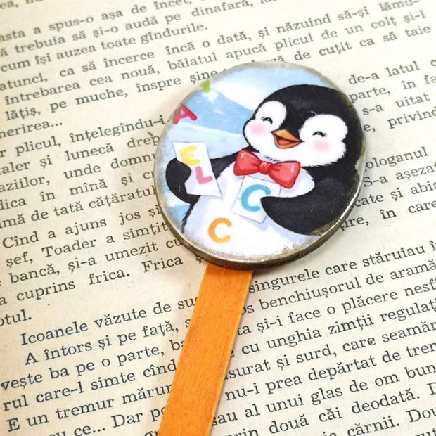 Semn de carte cu pinguin