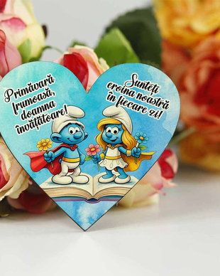 Martișor personalizat pentru educatoare/ invatatoare clasa strumfilor