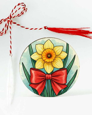 Martisor cu flori - narcisă galbena