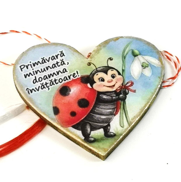 Martisor personalizat educatoare/ invatatoare clasa buburuzelor