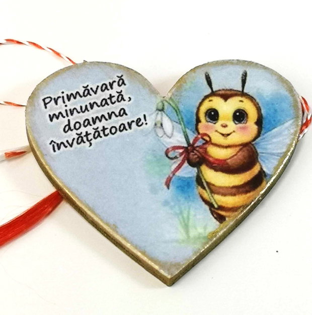 Martisor personalizat educatoare/ invatatoare clasa albinutelor