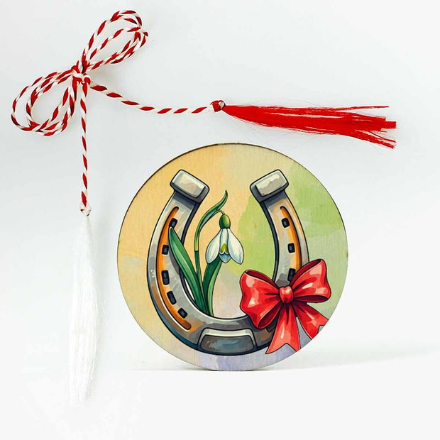 Martisor norocos cu potcoava si ghiocel