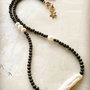 Colier CHOKER Pirita & perla cultura / Biwa albe