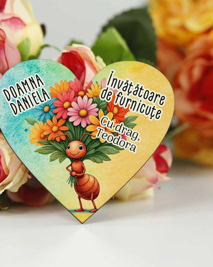 Martisor personalizat educatoare, invatatoare de furnicute