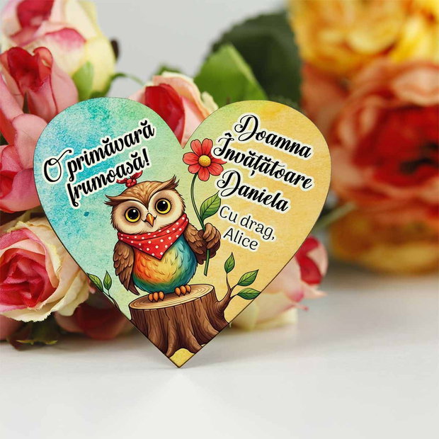 Martisor profesie, invatatoare de bufnite