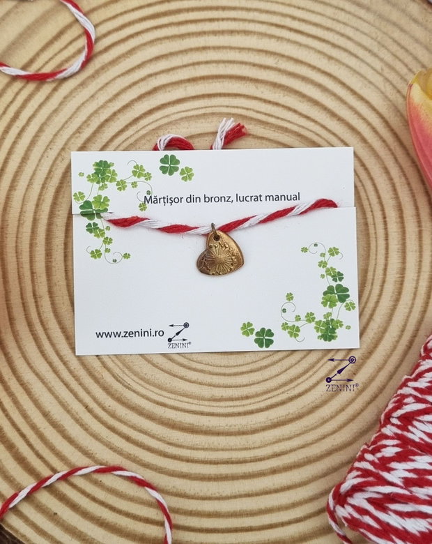 Martisor papadie din bronz, martisor bronz, martisor papadie, pandantiv papadie bronz, medalion papadie bronz