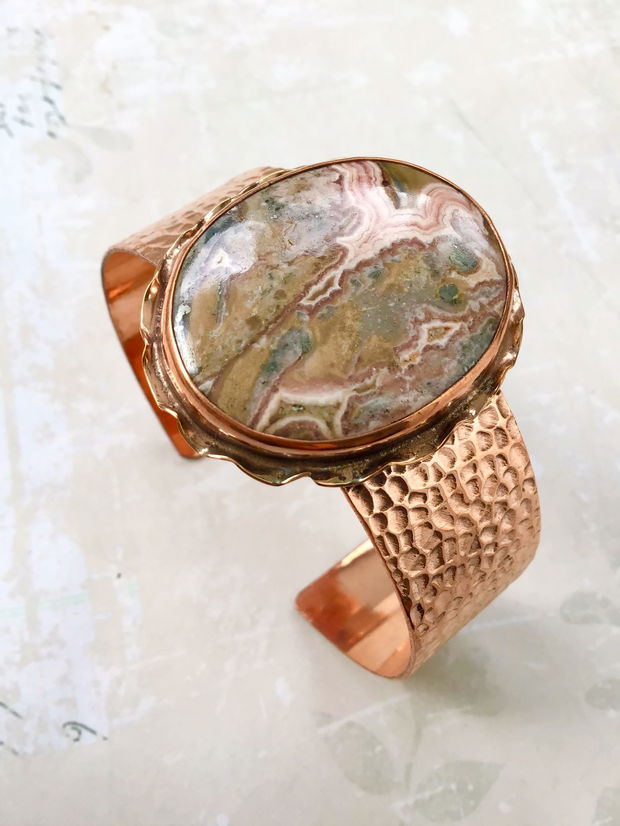 Set vintage jasp egiptean & cupru