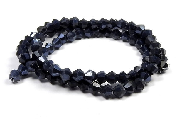 Cristale din sticla, biconice, 3 mm, lucioase, negre-C02