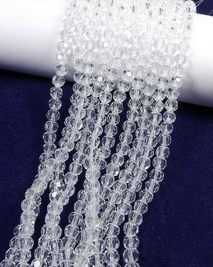 Cristale din sticla, rotunde, 4 mm, transparente-12