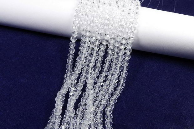 Cristale din sticla, rotunde, 4 mm, transparente-12
